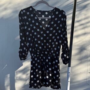 Y2K Black & White Polka Dot Romper Women’s Size 6